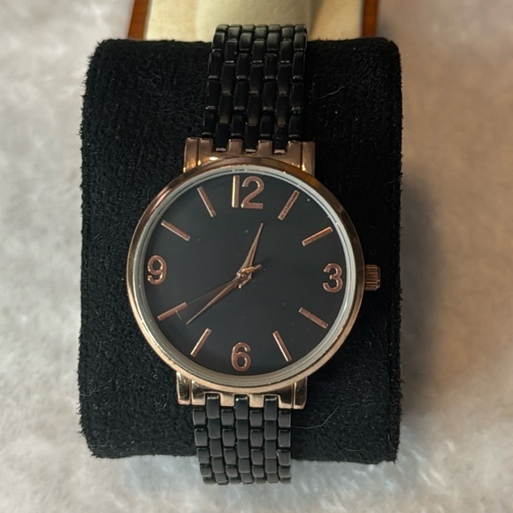 Accutime Accessories - Women's Watch Black Rose Gold Accutime Stainless Steel